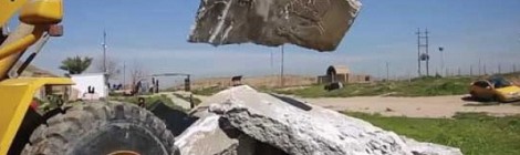 Islamic State terrorists used heavy-duty vehicles to move reliefs outside and drop them from a height
