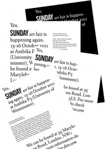 SUNDAY art fair 13-16 October 2011‏