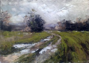 Smoke - Oil Painting on canvas - 35x25cm - by Zoran Zivotic fine Art