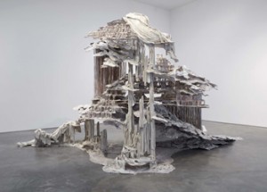 Diana Al-Hadid, Trace of a Fictional Third, 2011. Steel, wood, polymer gypsum, fiberglass and paint, 120 x 240 x 156 inches. The George Economou Collection, Amaroussion, Greece. Image courtesy of Marianne Boesky Gallery, New York. Photo: Jason Wyche, New York.