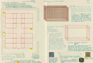 Plans for Barracao Experiment 2 (related to former Nests experiments), included in the Museum of Modern Art's 1970 exhibition Information, 1970.