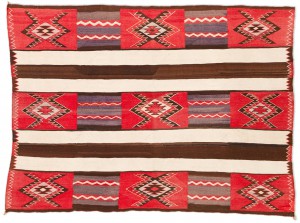 Red Mesa Navajo Transitional Chiefs Blanket/Rug, 1915-1925, 76 inches x 57 inches