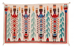 Shiprock Yei Navajo Textile, 1925-1930, 43 inches x 67 inches;