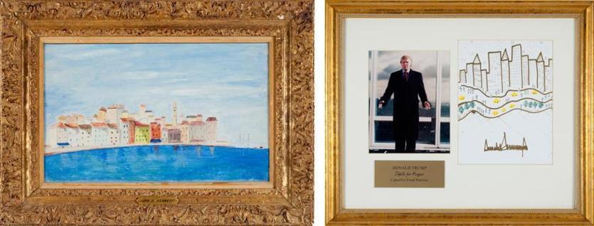 Artworks by Kennedy and Trump up for auction